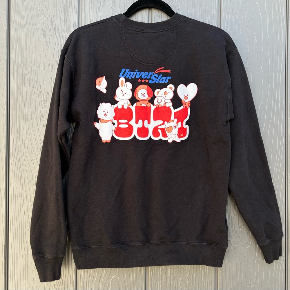 BT21 UniverStar Sweatshirt Black Size Small Collection of Characters K Pop BTS